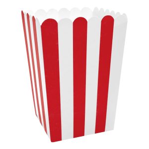 Popcornbägare Röda Randiga - 6-pack