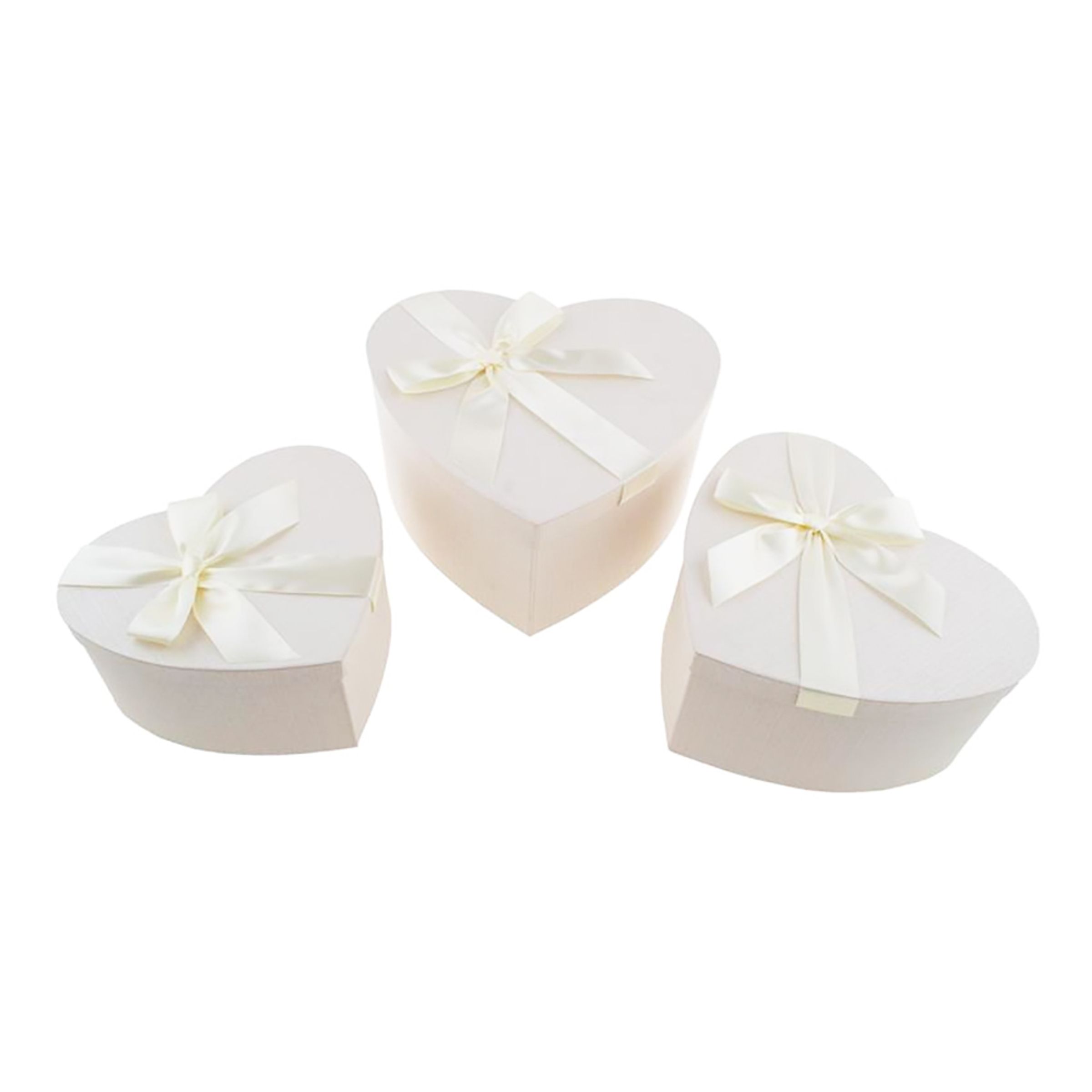 Presentaskar Hjärta Stora Vita - 3-pack