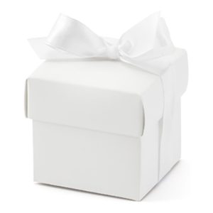 Presentaskar med Sidenband - Vit