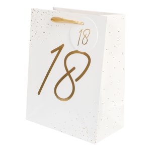 Presentpåse Guld Siffra - Siffra 18