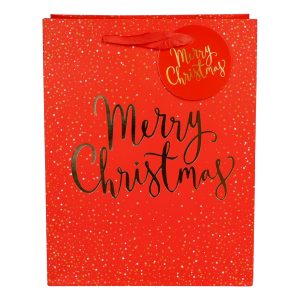 Presentpåse Merry Christmas - Röd