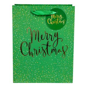 Presentpåse Merry Christmas - Grön