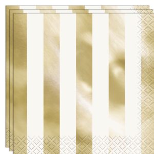 Randiga Servetter Guld/Vit