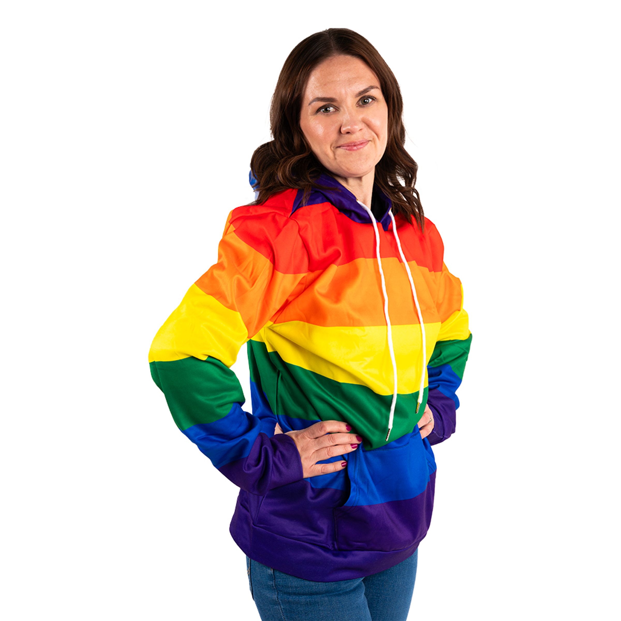 Regnbågsfärgad Hoodie - XXX-Large