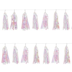 Regnbågsskimrande Girlang med Tofsar