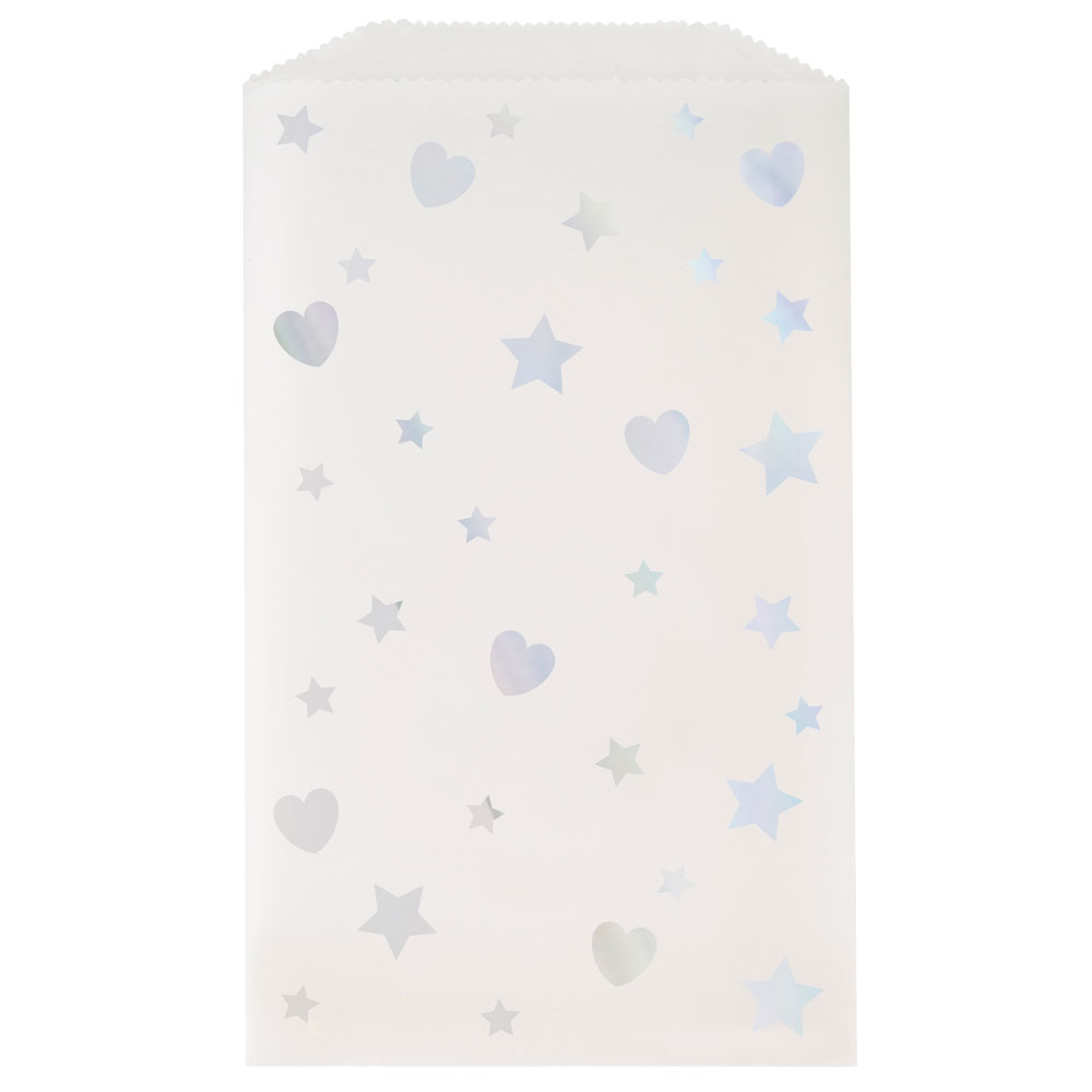 Regnbågsskimrande Kalaspåsar