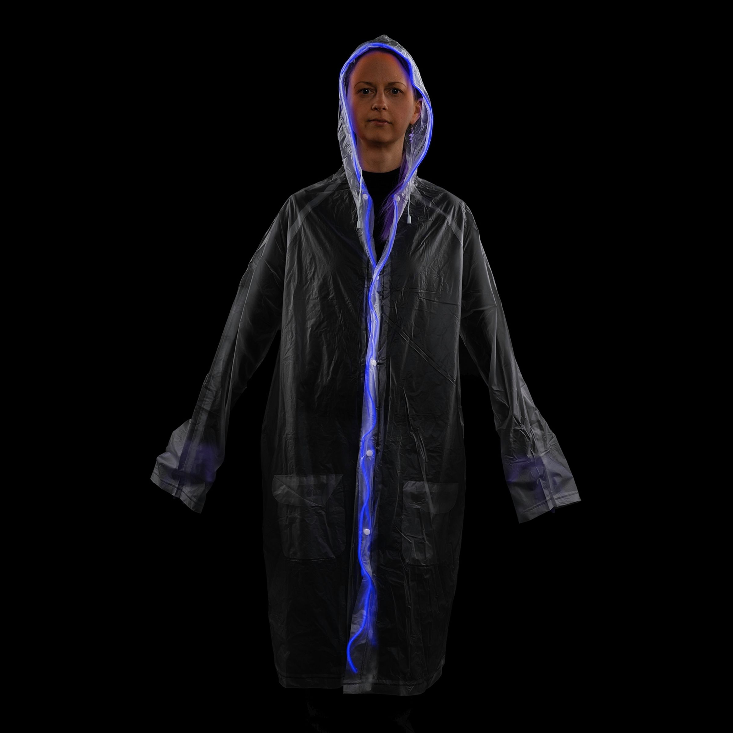 Regnrock med LED-belysning - Blå