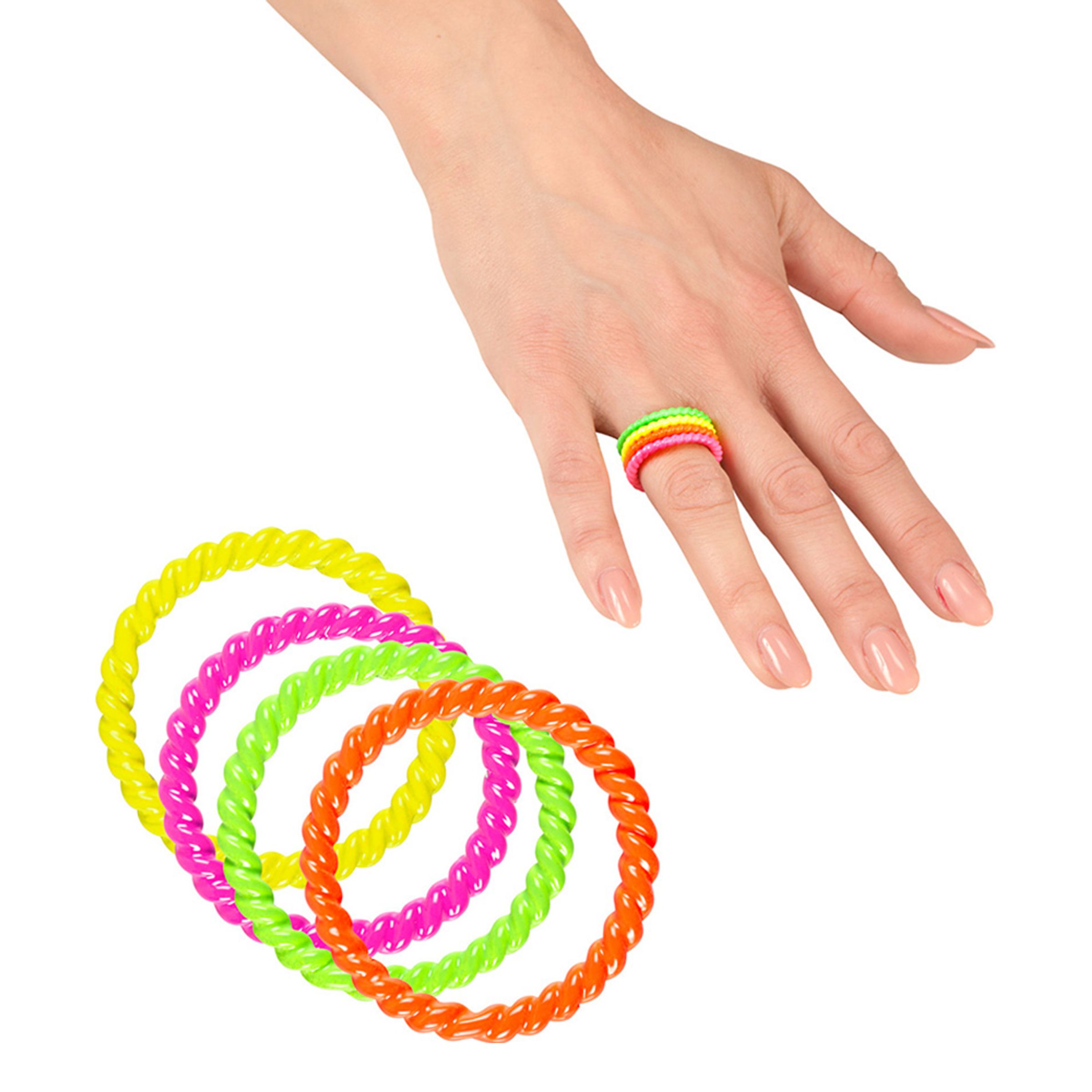 Ringar Neonfärgade