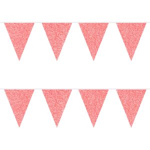 Röd Glitter Flaggirlang