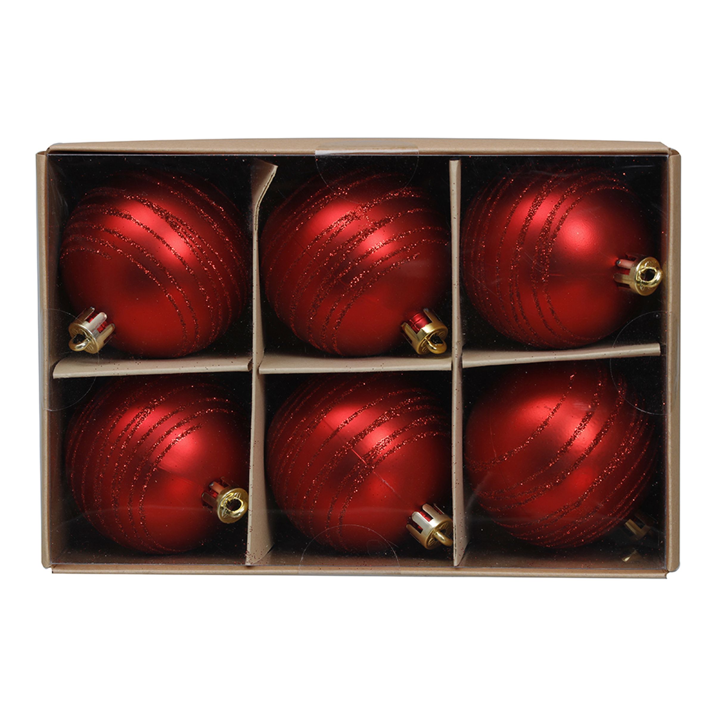 Röda Julgranskulor - 6-pack