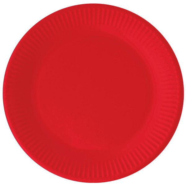 Röda Papptallrikar Solid Color