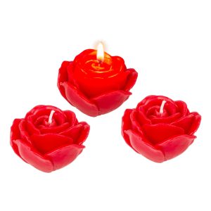 Stearinljus Röda Rosor - 3-pack