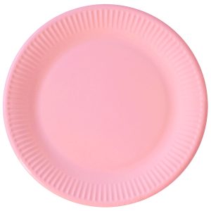 Rosa Papptallrikar Solid Color