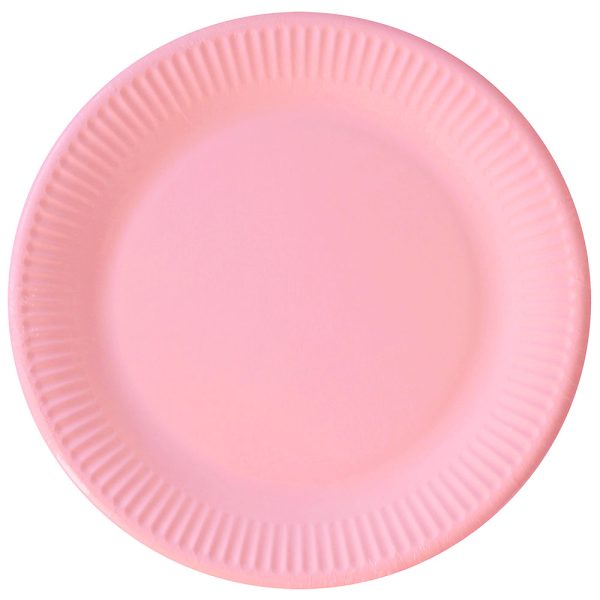 Rosa Papptallrikar Solid Color