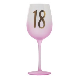 Rosa Vinglas med Siffra - Siffra 18