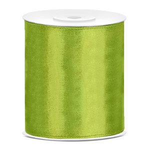 Satinband Limegrön - 100 mm x 25 m