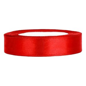 Satinband Rött - 12mm x 25m