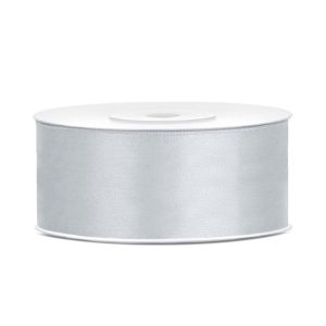 Satinband Silver - 25 mm x 25 m