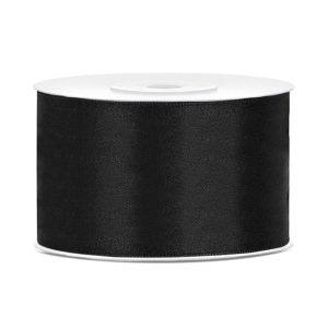 Satinband Svart - 38 mm x 25 m
