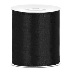 Satinband Svart - 100 mm x 25 m