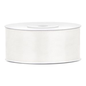 Satinband Vaniljvit - 25 mm x 25 m