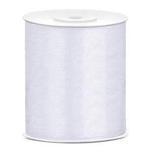 Satinband Vit - 100 mm x 25 m