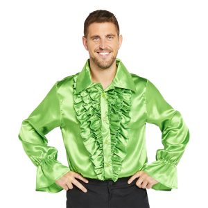 Satinskjorta Limegrön - Small