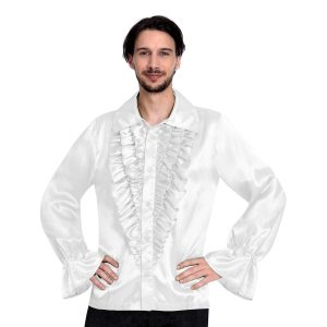 Satinskjorta Vit - Small