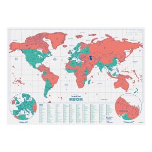 Scratch Map Neon Korall