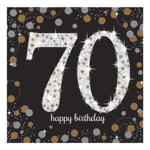 Servetter 70 Silver/Guld Glitter - 16-pack