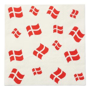 Servetter Danska Flaggan - 16-pack