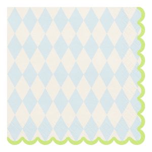 Servetter Diamantmönster Blå/Vit - 20-pack