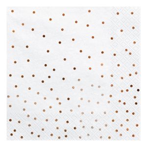 Servetter Dots Roséguld - 20-pack