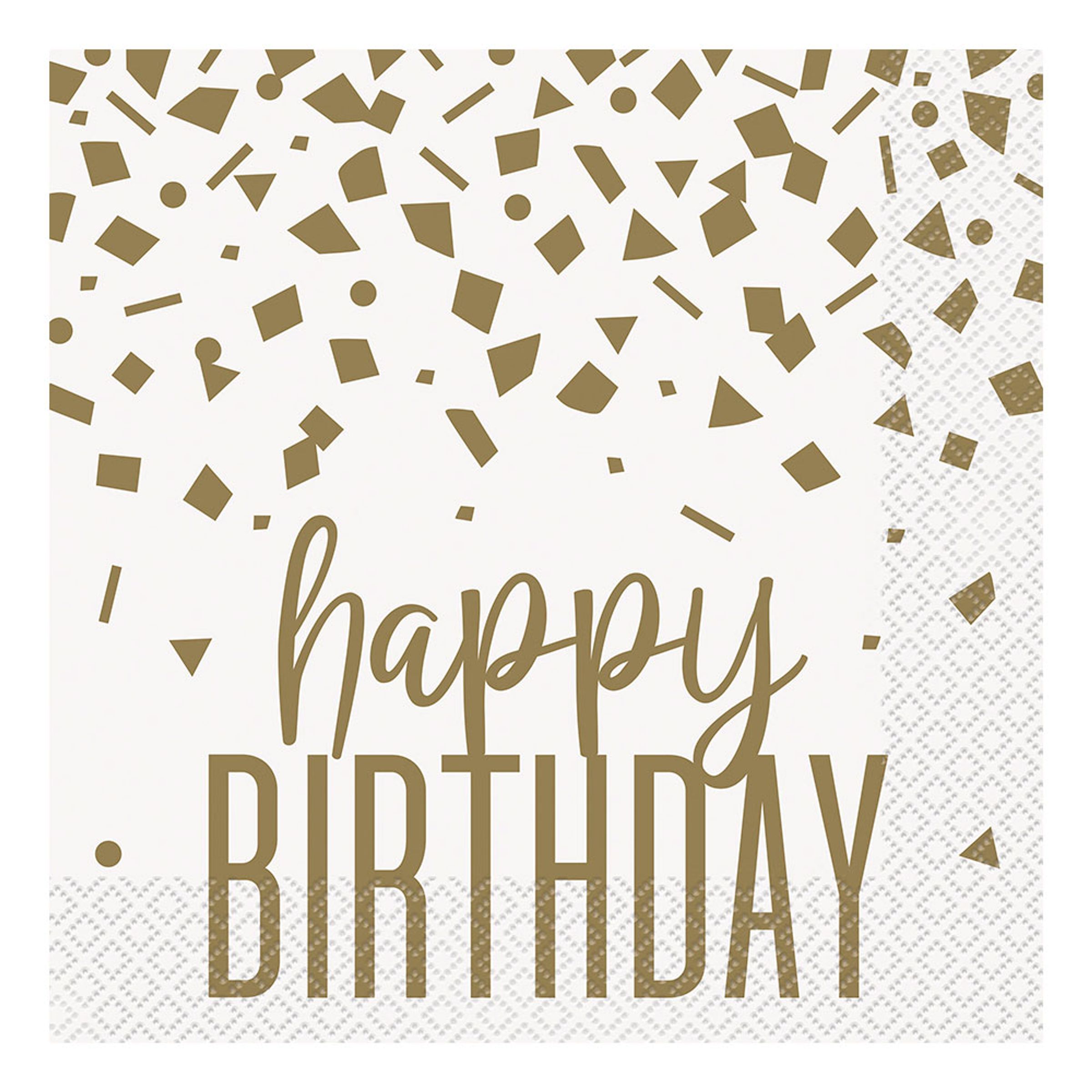 Servetter Happy Birthday Guld - 16-pack