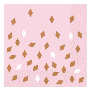 Servetter Roséguld Birthday - 16-pack