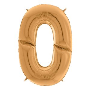 Sifferballong Guld Gigantisk - Siffra 0