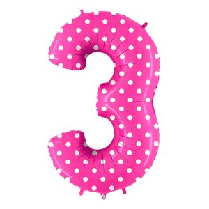 Sifferballong Rosa Prickig - Siffra 3