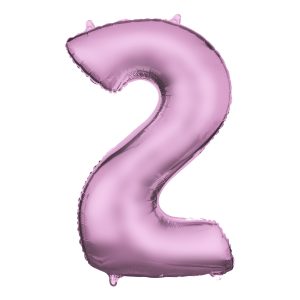Sifferballong Ljusrosa Satin - Siffra 2