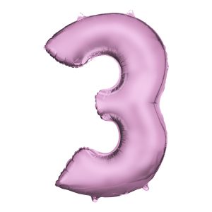 Sifferballong Ljusrosa Satin - Siffra 3