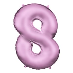 Sifferballong Ljusrosa Satin - Siffra 8