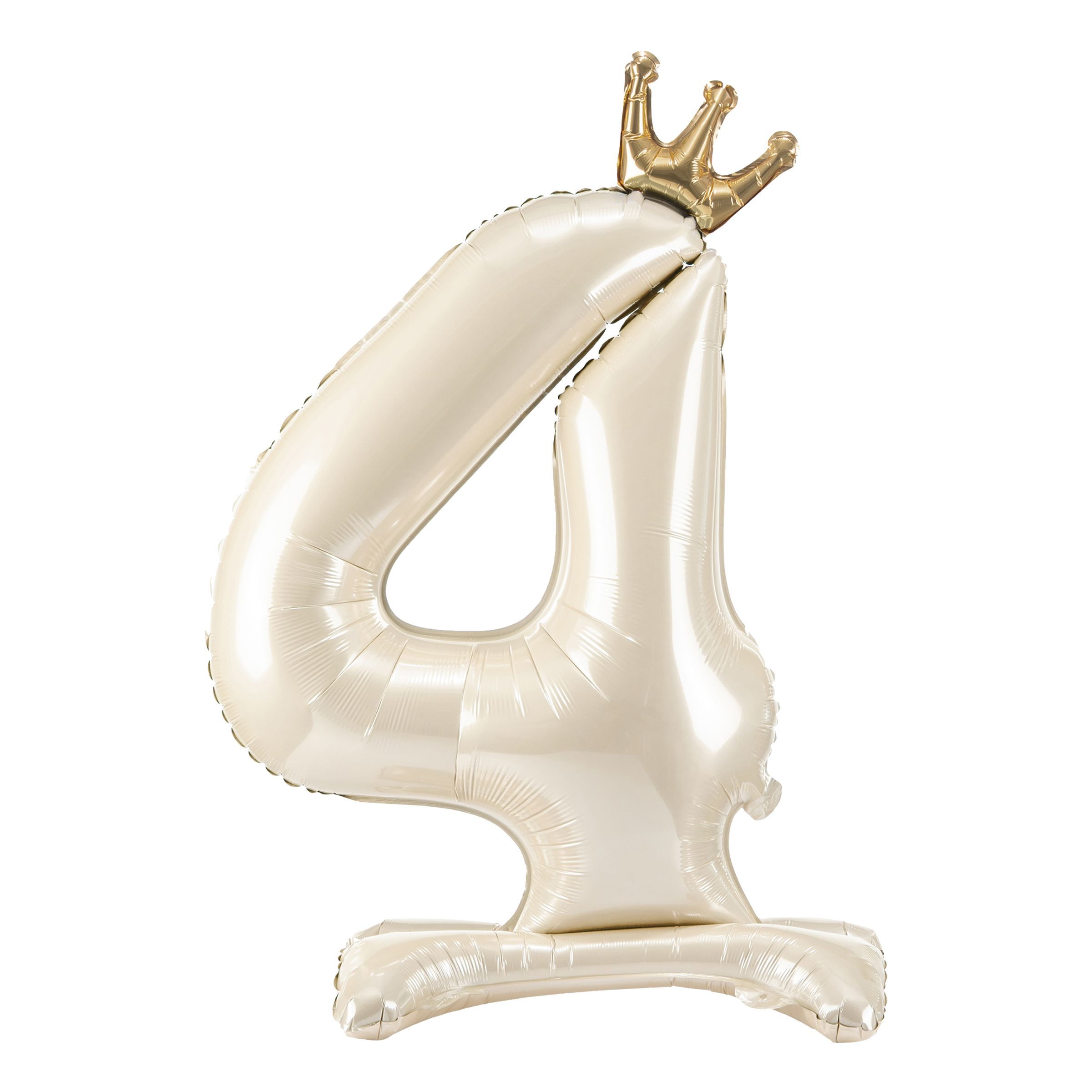 Sifferballong Stående Krämvit - Siffra 4