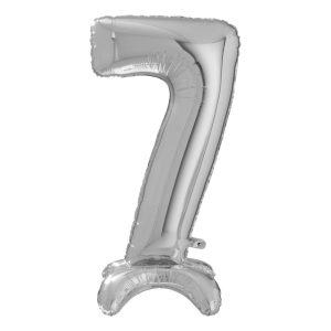 Sifferballong med Ställning Silver - Siffra 7