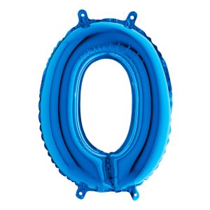 Sifferballong Mini Blå Metallic - Siffra 0