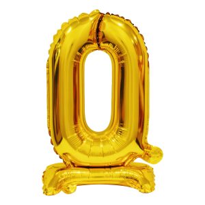 Sifferballong Mini på Ställning Guld - Siffra 0