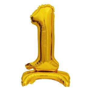 Sifferballong Mini på Ställning Guld - Siffra 1