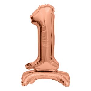 Sifferballong Mini på Ställning Roséguld - Siffra 1