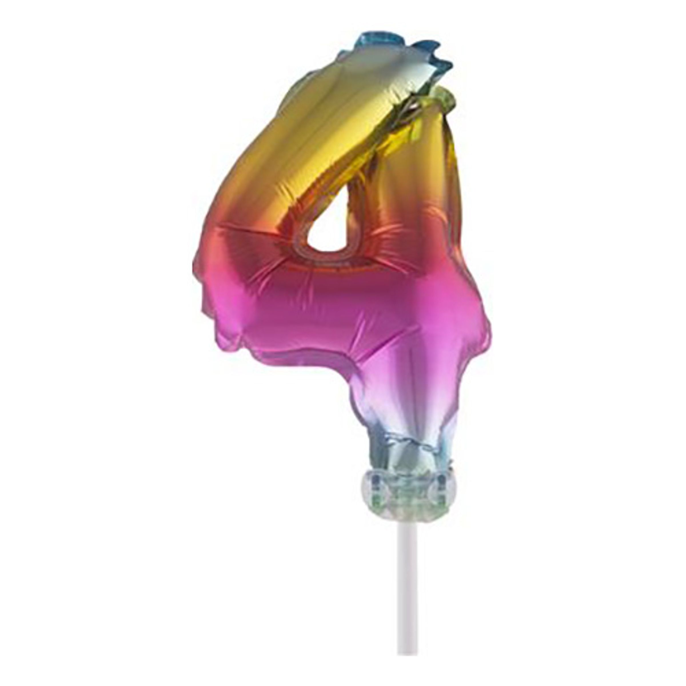 Sifferballong Tårtdekoration Regnbåge - Siffra 4