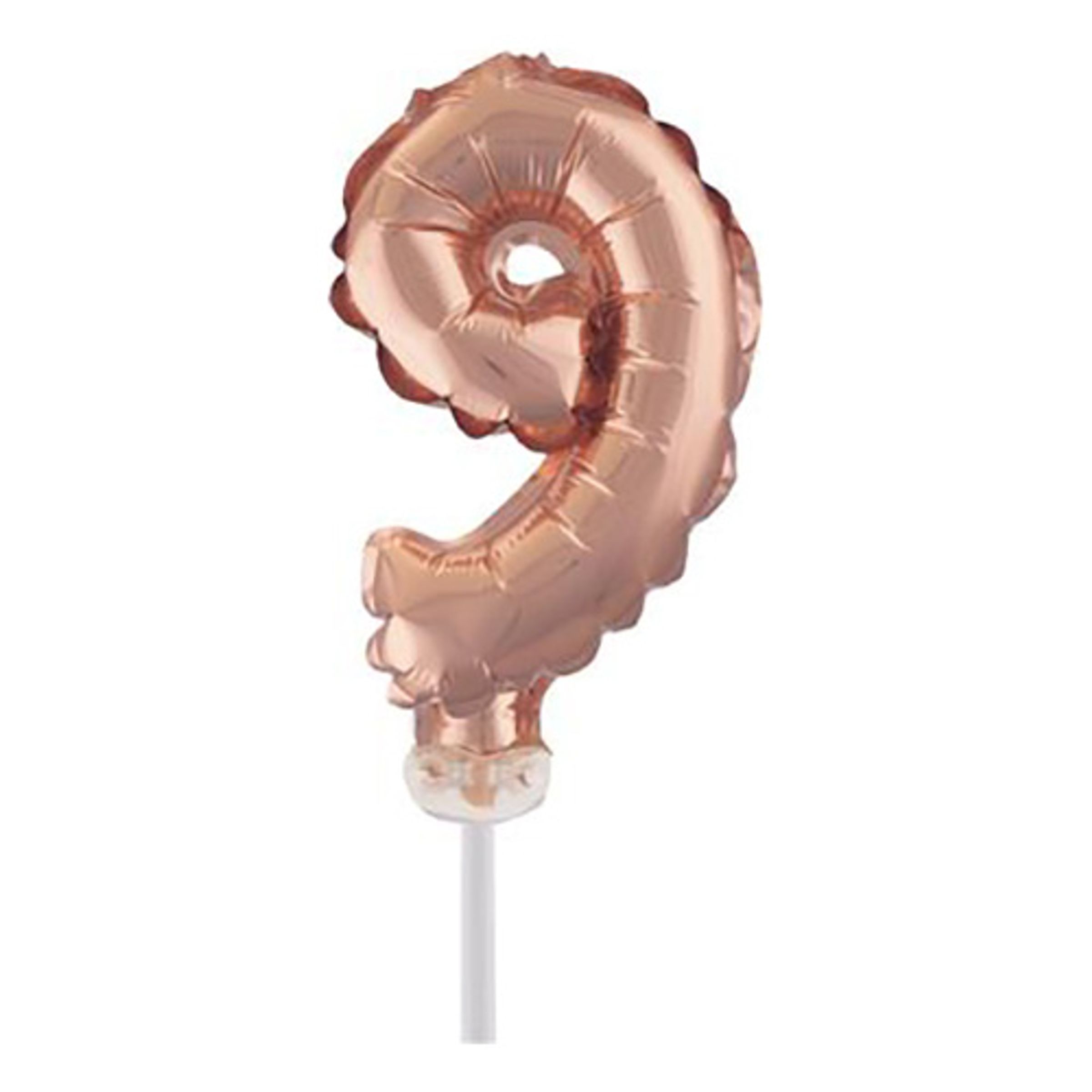 Sifferballong Tårtdekoration Roséguld - Siffra 9