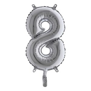 Sifferballong Mini Silver Metallic - Siffra 8