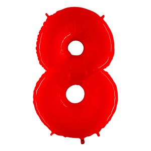 Sifferballong Neon Röd - Siffra 8